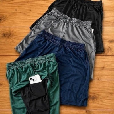 Kit 4 Shorts 2 em 1 Duplo Dryfit Compressão