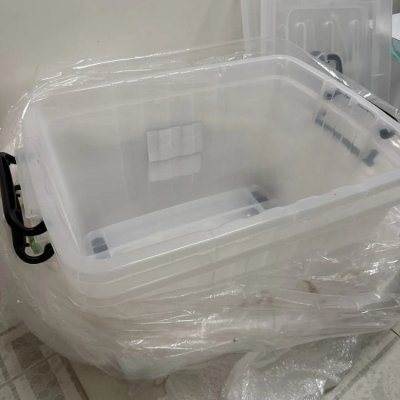 Caixa Organizadora Grande Plástico 78L Transparente