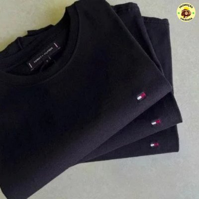 Kit Camisetas Tommy Hilfiger Masculina Essential Preta