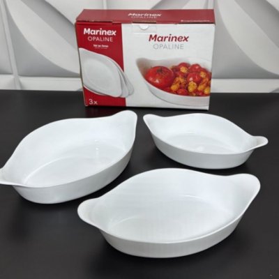 🥘 Marinex Conjunto de Assadeiras Oval Opaline 3 Peças