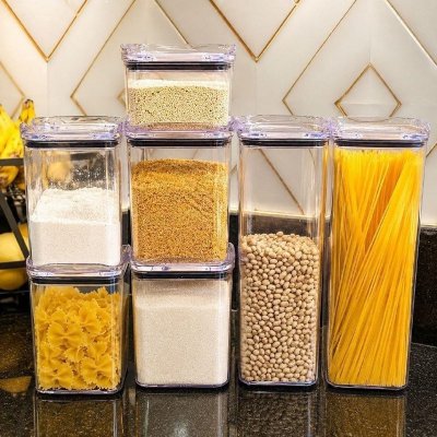 Kit com 10 Potes Herméticos Empilháveis