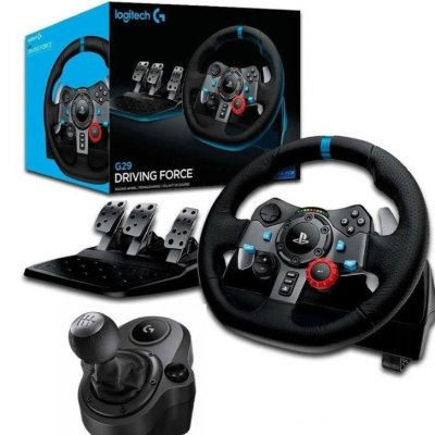 Combo Volante, Pedais e Cambio Logitech G29- para PS5, PS4, PS3 e PC