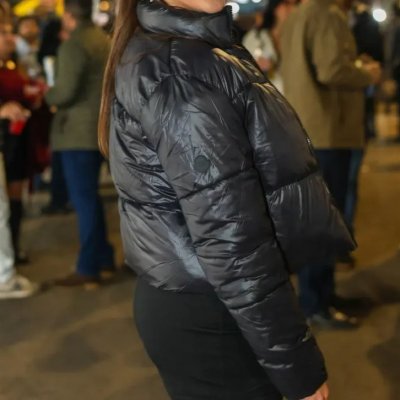 Jaqueta Puffer Cropped Sem Capuz
