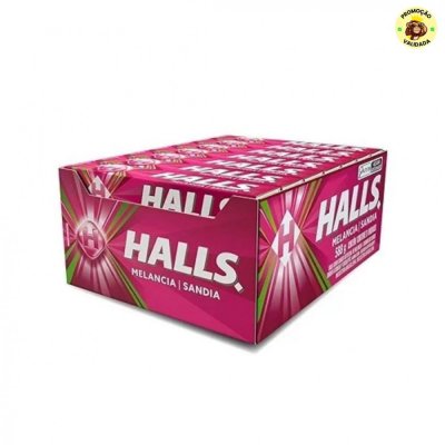 Bala Halls Melancia Caixa Com 21 Unidades De 28g