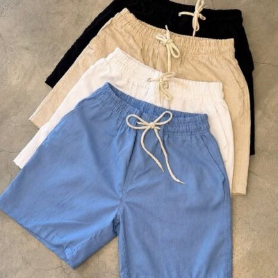Kit 3 Shorts Linho