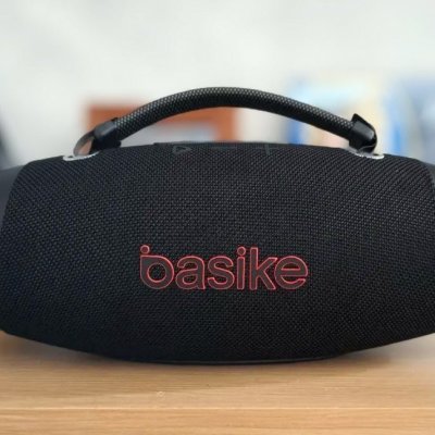Caixa de Som Basike Estéreo Sem Fio, Boombox 120W, Bluetooth