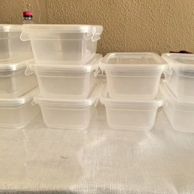 Kit 10 Potes com Tampa Trava Plástico Transparente 750ml