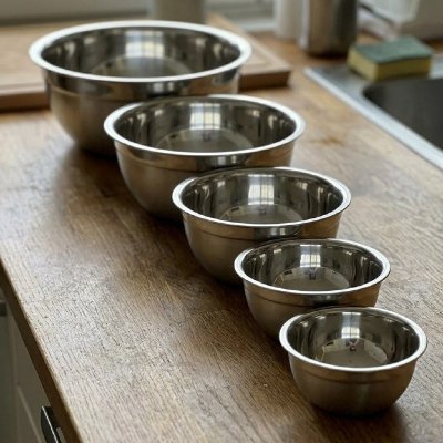 Kit 5 Tigelas Inox Bowl