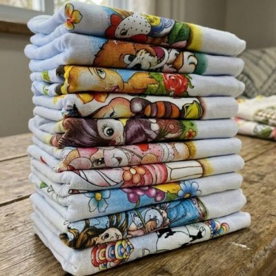 Kit 10 Panos de Prato Estampados 100% Algodão - 35cmX60cm