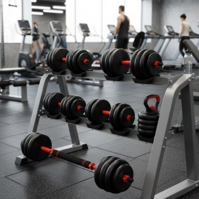 Kit Halteres 6 em 1 Kettlebell Ajustáveis Peso Academia 15kg