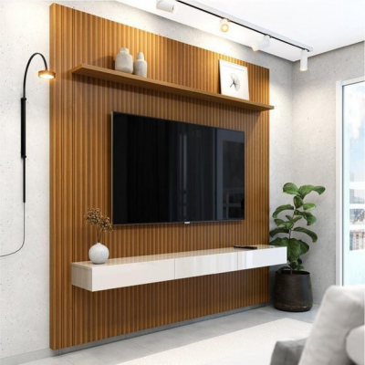 Painel TV Ripado até 75 com Nicho 1,80m Cedro