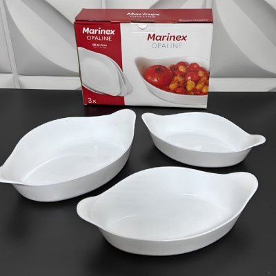 Marinex Conjunto de Assadeiras Oval Opaline 3 Peças