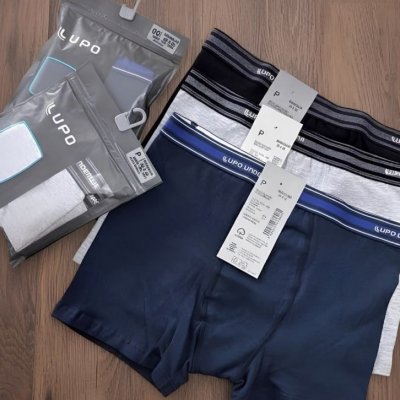 Kit 4 Cuecas Boxer Lupo Algodão (P ou GG)