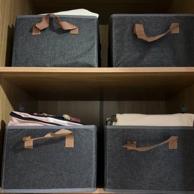 Kit 6 Cesto Caixa Organizadora- Grande Dobrável