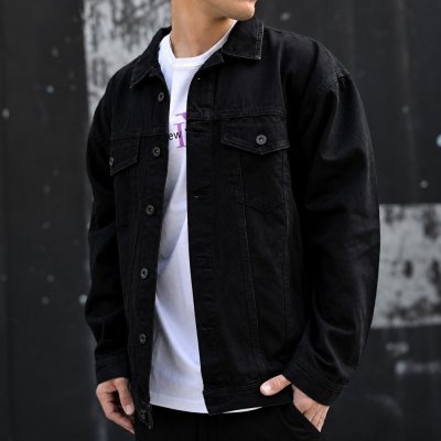 Jaqueta Jeans Masculina Resistente Preto P