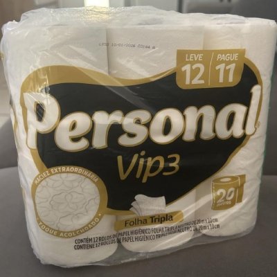 Personal Papel Higiênico Vip Folha Tripla com 12 Rolos 20m