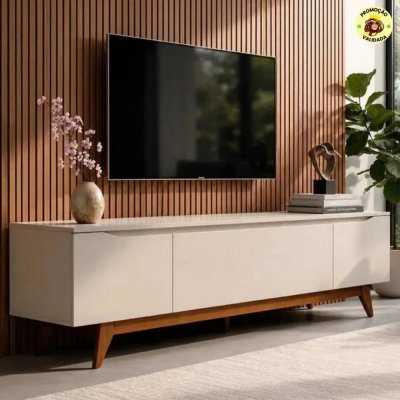 Rack Flynt TVs até 75Pol 3 Portas