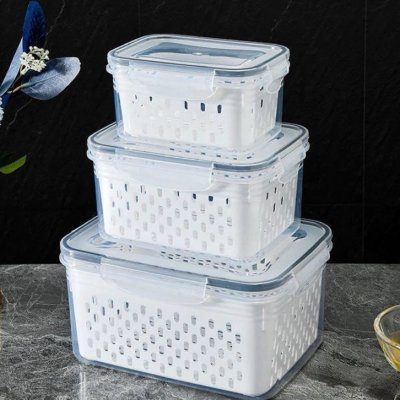 Kit 3 potes Organizador De Geladeira