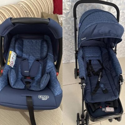 Carrinho e Cadeirinha de Bebê Travel System Duo, Cosco Kids, 0 a 15kg