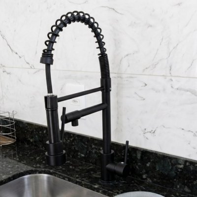 Torneira Para Pia De Cozinha Monocomando Dupla Saida Mesa