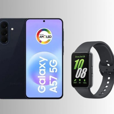 Smartphone Samsung Galaxy A57 128GB Azul Escuro - 5G + Smartband Samsung Galaxy Fit3 Grafite