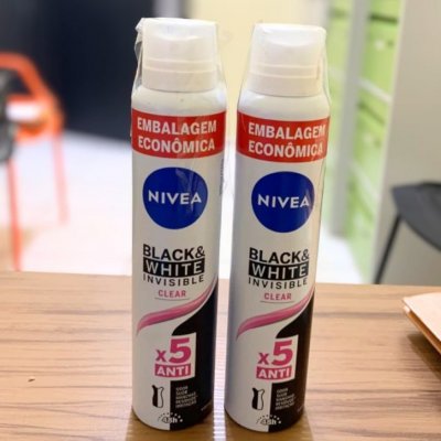 Kit Desodorante Aerossol Black & White Clear 150mL Nivea - 2 Unidades