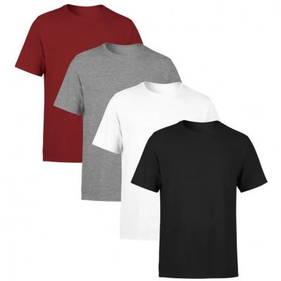 Kit 4 Camisetas Masculinas Lisa 100% Algodão