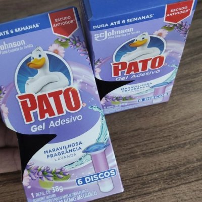 🦆 Pato Desodorizador Sanitário Gel Adesivo Lavanda c/ Aplicador, 6 Discos