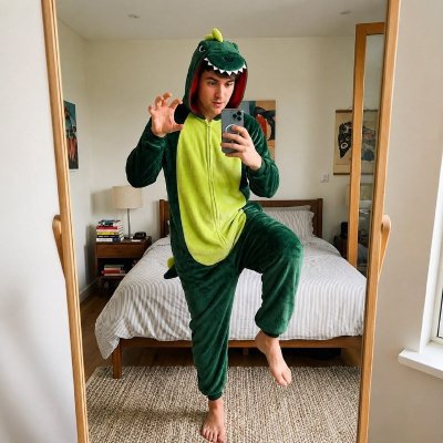 Pijama Macacão Adulto Dino