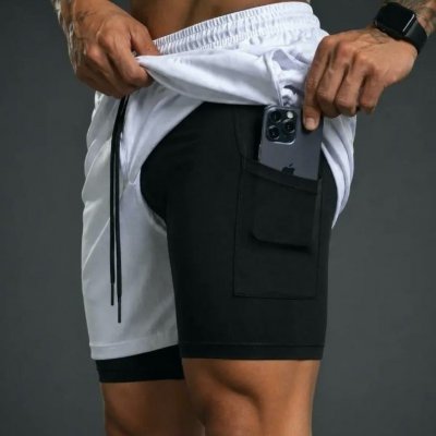 Kit 4 Shorts 2 em 1 Duplo Dryfit Compressão