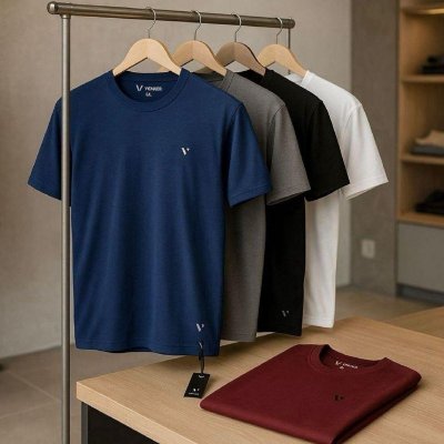 Kit 4 Camisetas Slim Voker 100% Algodão