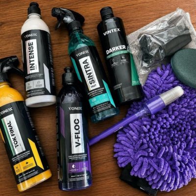 Kit Lavagem Vonixx: Shampoo V-Floc, Cera Tok Final, Intense, Sintra Fast, Darker Vintex