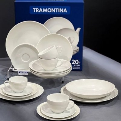Aparelho De Jantar Tramontina Flávia Em Porcelana 20pçs