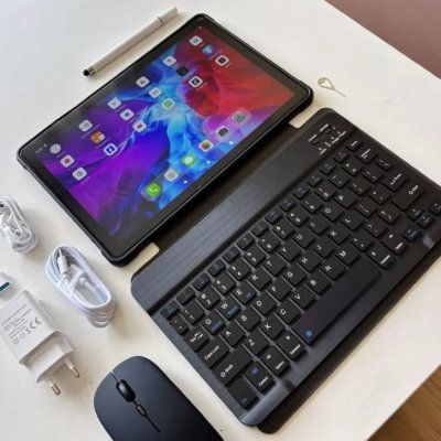 Tablet 10.1 com Teclado+Mouse 6GB RAM 128GB Android 13 Câmera 50MP