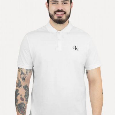 Polo Calvin Klein Jeans Piquet Regular Branca