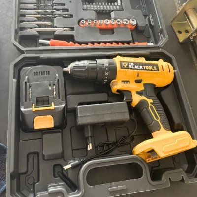 Parafusadeira Furadeira de Impacto à Bateria 21V 3/8 Bivolt com Acessórios e Maleta
