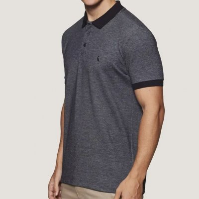 Polo Slim Piquet Denim Reserva