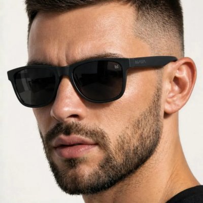 Óculos Sol Masculino Quadrado UV400 Preto