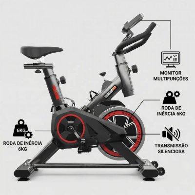 Bicicleta Ergométrica Spinning 6kg Sevenfit