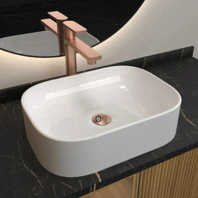 Cuba Lavabo Retangular Sobrepor Branco