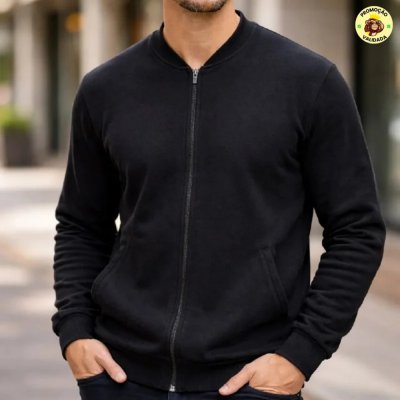 Blusa De Moletom Com Ziper Canguru Flanelado