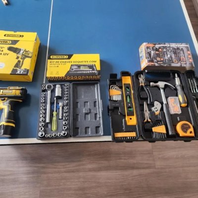 Kit Jogo Ferramentas 169 Peças Soquetes + Maleta e Parafusadeira