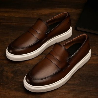 Sapato Mocassim Couro Casual Masculino