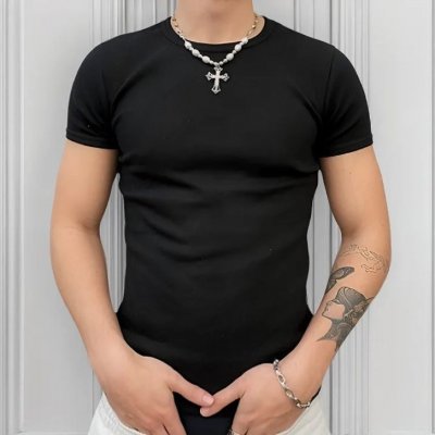 Camiseta Americana Canelada Ribana Algodão