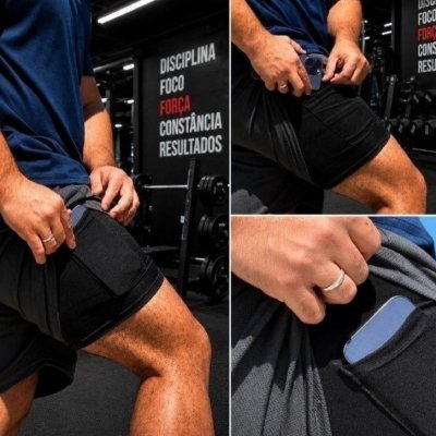 Kit com 3 Shorts, 2 Em 1 De Compressão
