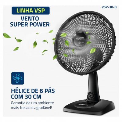 Ventilador de Mesa 30cm Mondial VSP-30-B