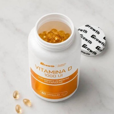 Vitamina D 1000ui 60 Cáps Growth Supplements