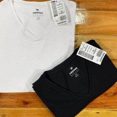 Camiseta Manga Longa Gola V World Hering