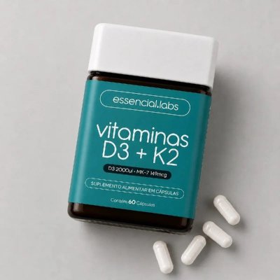 PRA VC QUE NÃO TOMA SOLVITAMINA D3 + K2 Menaquinona-7 60 Doses
