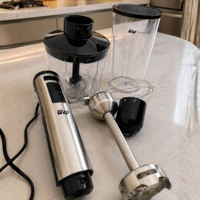 🍰 WAP Mixer Elétrico 3 em 1 com Processador, Miniprocessador e Batedor de Clara em Inox 127V